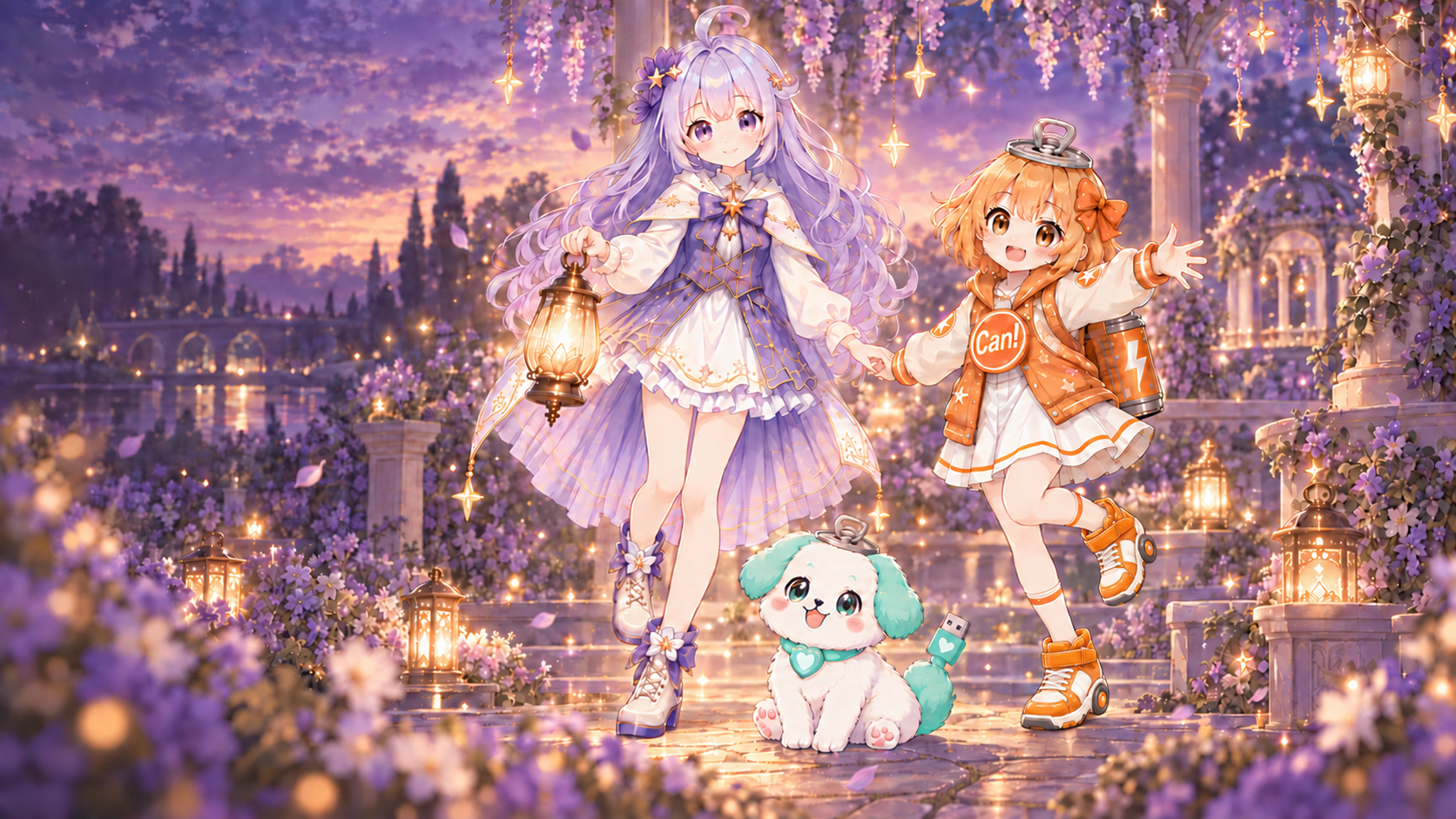 光の精霊Lumi、エネルギーの精霊Canちゃん、やさしさの精霊Moco Can