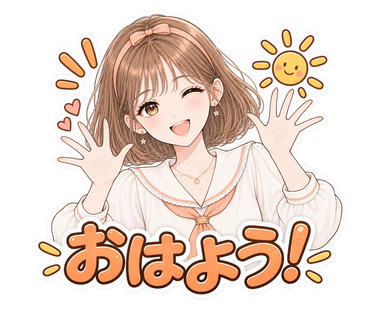 杏珠の『おはよう！』スタンプ